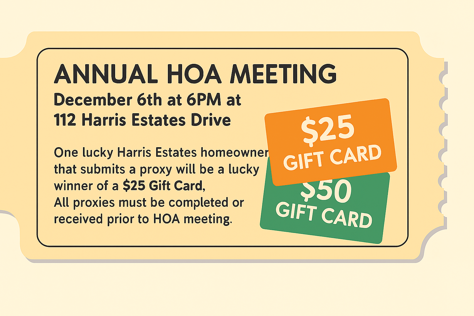 HOA Board Candidates for 2026-2027