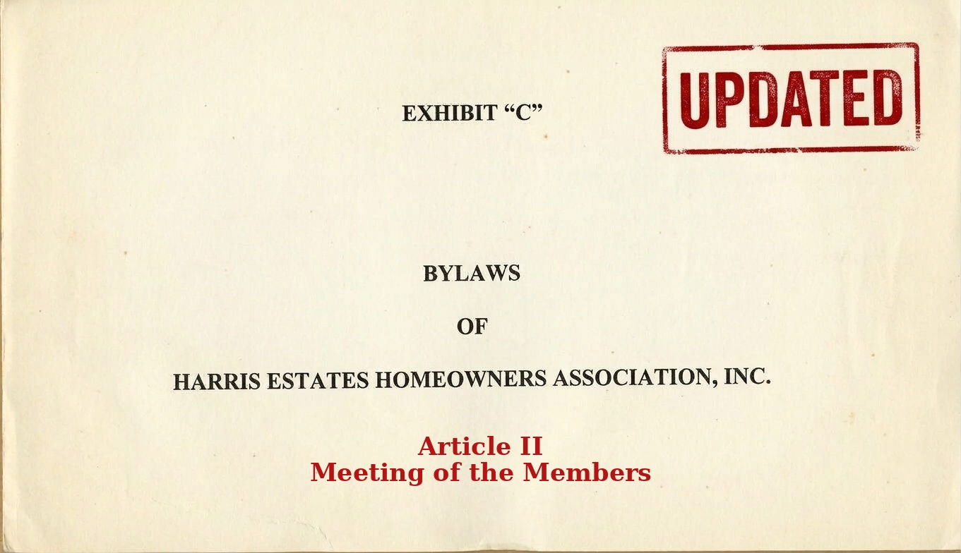 HOA Bylaws Article II: Meeting of Members